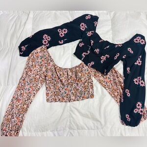 Wild Fable Floral Crop Tops Bundle